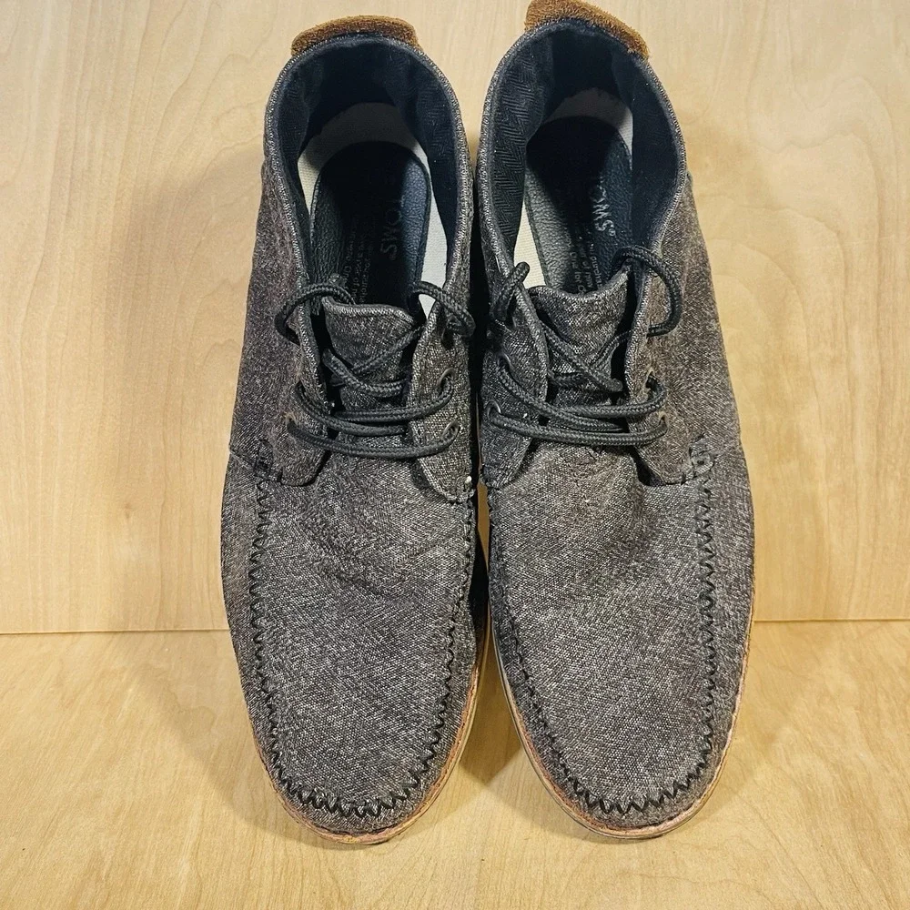 Toms‎ Gray Chukka Fleck Boot High Top Shoes With Leather Details Men's Size 10